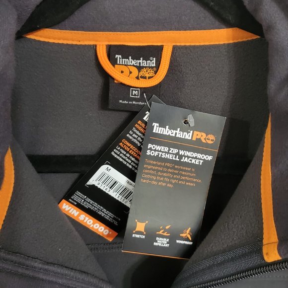New Timberland Pro Men's Jacket Softshell Windproof Water Repel Workwear Coat M - Picture 5 of 9
